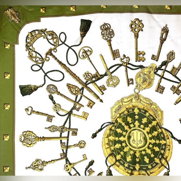 HERMES Silk Keys Les Cles Scarf 90 - Picture 3 of 13